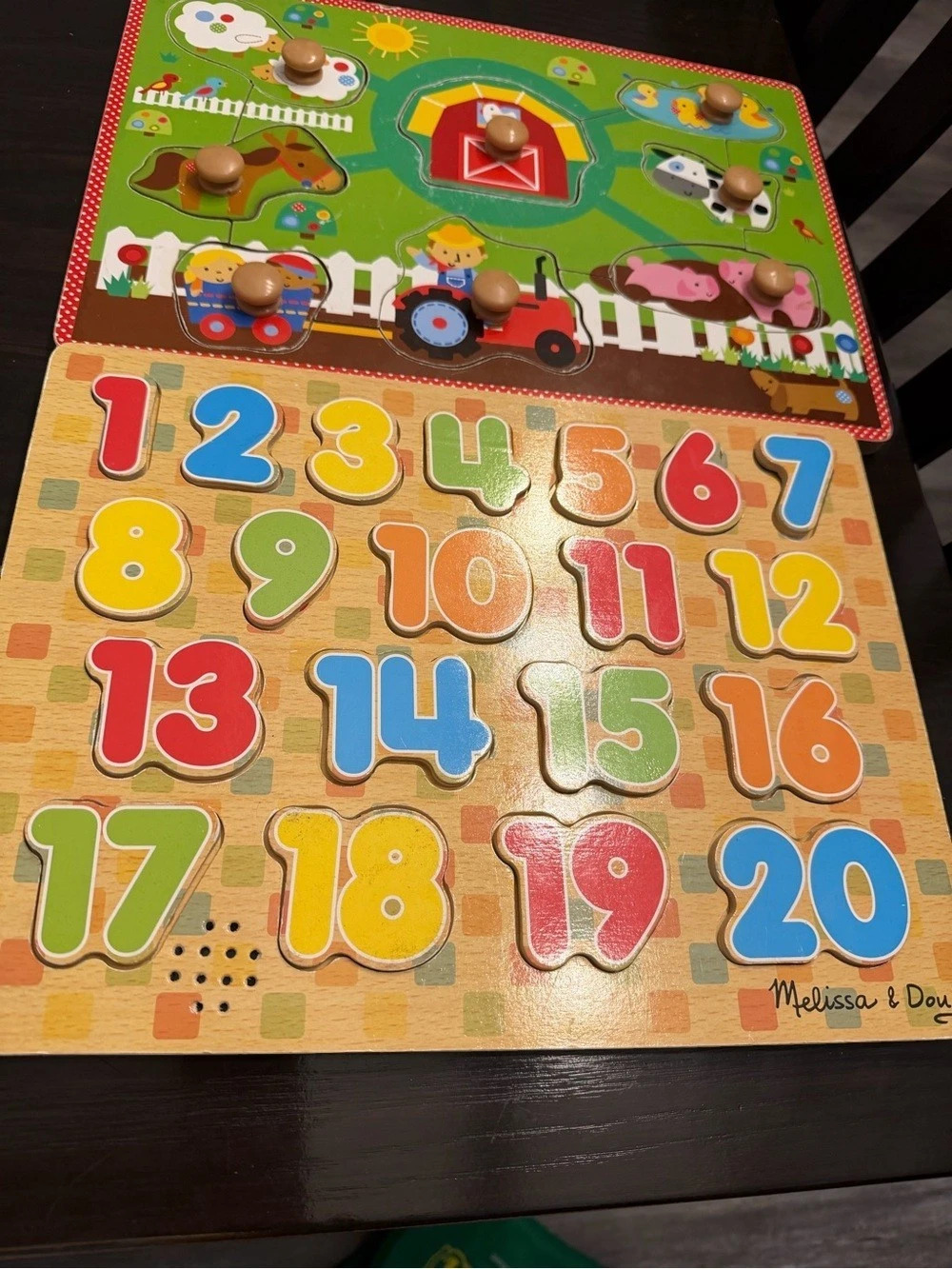 Melissa & Doug Farm Friends & Numbers Sound Puzzles Bundle